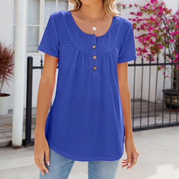 Tops - Women's Casual Short-Sleeve T-Shirt